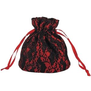 Satin Red And Black Lace Overlay Gothic Bag